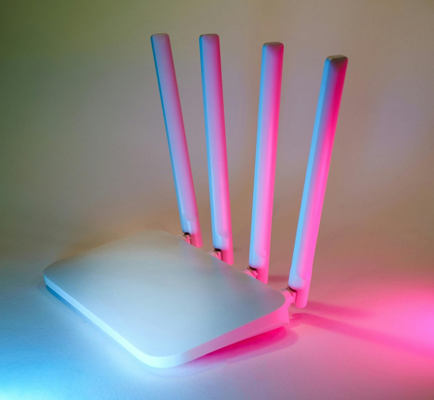 Optimised dual-band wireless router with LED status lights after FalconNet configuration