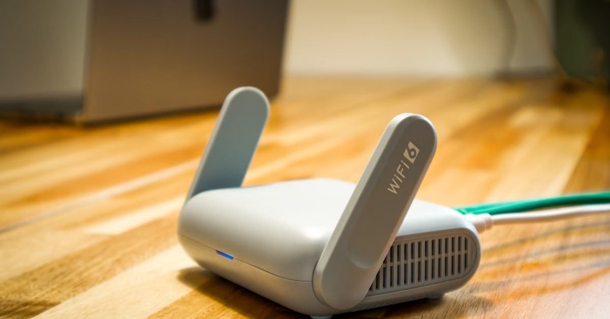 Compact Wi-Fi 6 router configured for a Downtown Dubai apartment